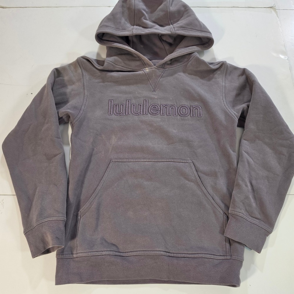 Lululemon All Yours Hoodie Purple Embroidered Logo Fleece Pullover Sweatshirt